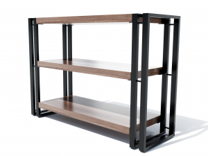 Indsutrial Rustic Book Shelf 3D Model