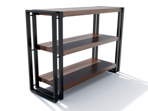 Indsutrial Rustic Book Shelf 3D Model