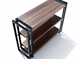 Indsutrial Rustic Book Shelf 3D Model