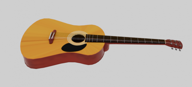 Guitar 3D Model .c4d .max .obj .3ds .fbx .stl .blend