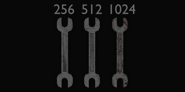 Wrench with Model 3D .c4d .max .obj .3ds .fbx .stl .blend 