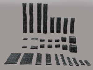 PACK BOARDS LOGS TILES BRICKS 3D-Modell