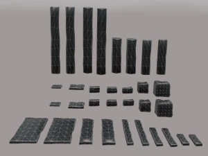 PACK BOARDS LOGS TILES BRICKS 3D Model