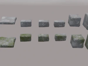 PACK BOARDS LOGS TILES BRICKS 3D Model
