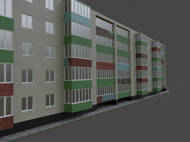 Typical Russian high-rise building 3D मॉडल .c4d .max .obj .3ds .fbx .stl .blend