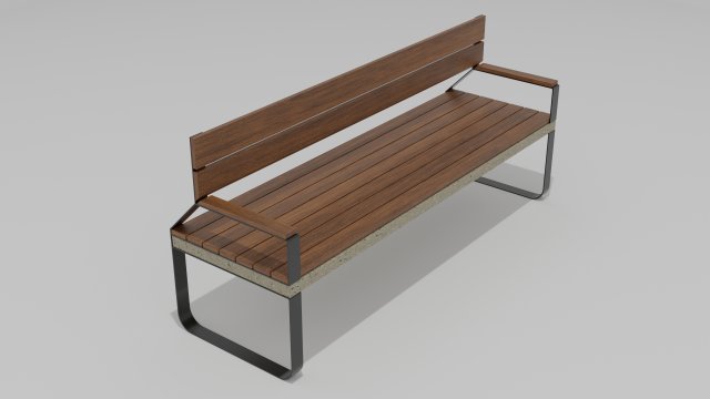 Combined Material Bench 3D Modell .c4d .max .obj .3ds .fbx .stl .blend