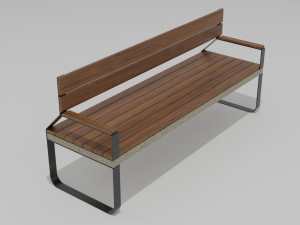 Combined Material Bench Model 3D