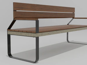 Combined Material Bench 3D Model