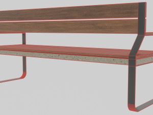 Combined Material Bench 3D Modell