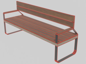 Combined Material Bench 3D Modell