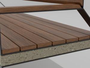 Combined Material Bench 3D Modell
