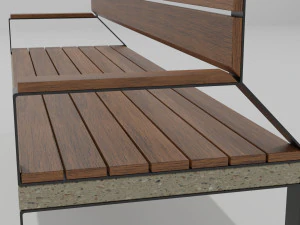 Combined Material Bench 3D Model