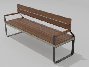 Combined Material Bench 3D Modell