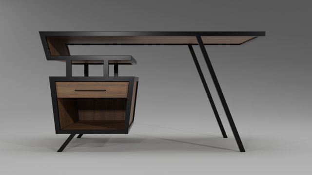 ElegantWood Workstation 3D 模型 .c4d .max .obj .3ds .fbx .stl .blend 