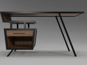 Stasiun Kerja Kayu Elegan Model 3D