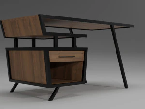 ElegantWood Workstation 3D Model