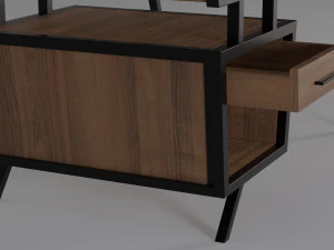 ElegantWood Workstation 3D Model