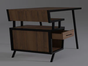 ElegantWood Workstation 3D Model