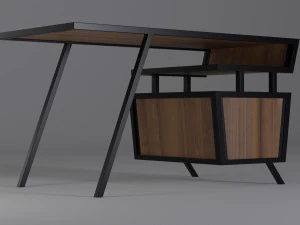 ElegantWood Workstation 3D Model