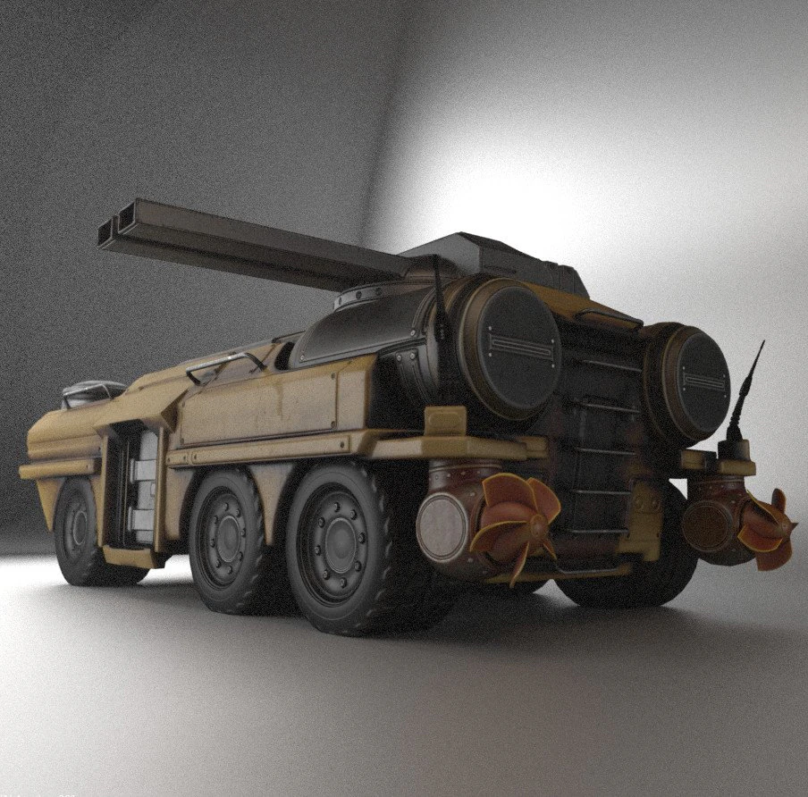Amfibi Tank Test Sr 3D Model .c4d .max .obj .3ds .fbx .stl .blend 