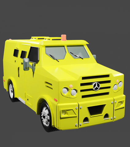 Strong car Mercedes Benz 712e Modello di stampa 3D .c4d .max .obj .3ds .fbx .stl .blend 