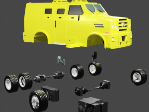 Strong car Mercedes Benz 712e Modello di stampa 3D