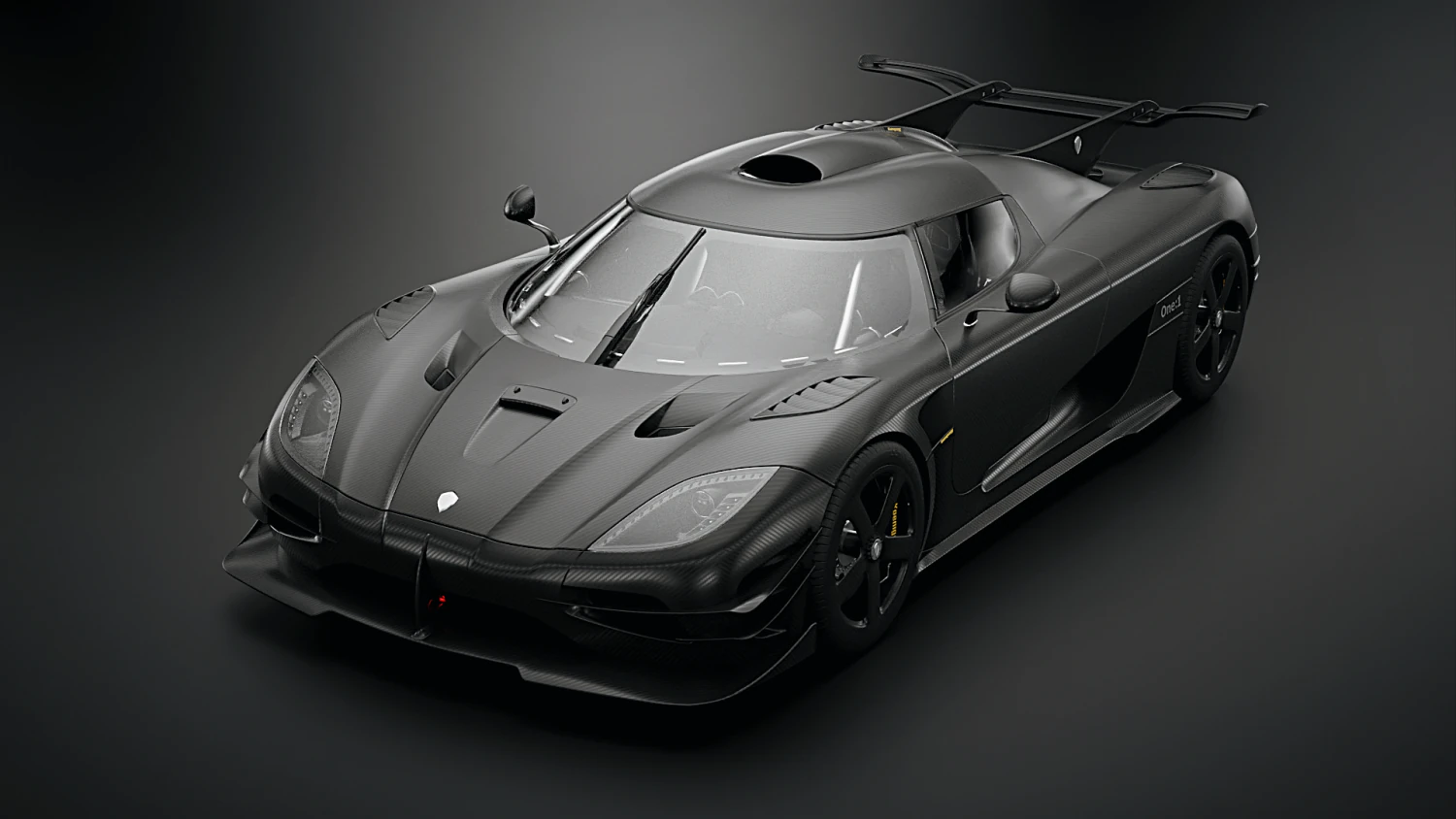 Koenigsegg One 1 Full Exposed Carbon - Interior and Engine Bay 3D Model .c4d .max .obj .3ds .fbx .stl .blend 