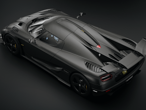Koenigsegg One 1 Full Exposed Carbon - Interior and Engine Bay 3D Model