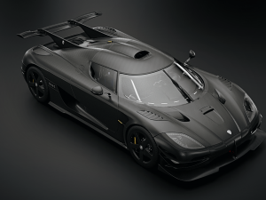 Koenigsegg One 1 Full Exposed Carbon - Interior and Engine Bay 3D Model