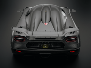 Koenigsegg One 1 Full Exposed Carbon - Interior and Engine Bay 3D Model