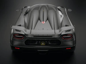 Koenigsegg One 1 Full Exposed Carbon - Interior and Engine Bay 3D Model