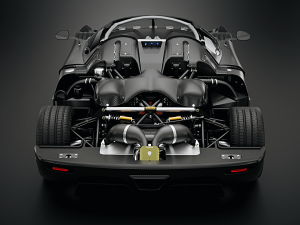 Koenigsegg One 1 Full Exposed Carbon - Interior and Engine Bay 3D Model