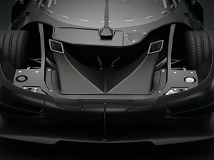 Koenigsegg One 1 Full Exposed Carbon - Interior and Engine Bay 3D Model