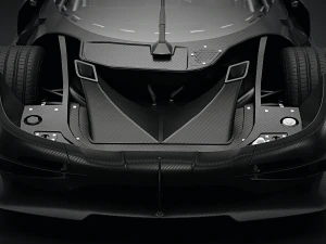 Koenigsegg One 1 Full Exposed Carbon - Interior and Engine Bay 3D Model
