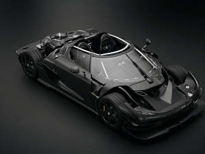 Koenigsegg One 1 Full Exposed Carbon - Interior and Engine Bay 3D Model
