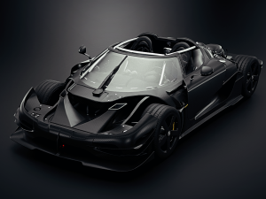 Koenigsegg One 1 Full Exposed Carbon - Interior and Engine Bay 3D Model