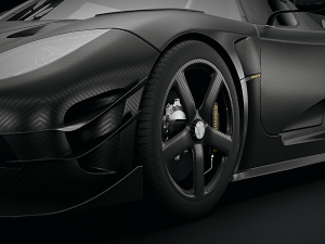 Koenigsegg One 1 Full Exposed Carbon - Interior and Engine Bay 3D Model