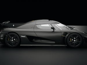 Koenigsegg One 1 Full Exposed Carbon - Interior and Engine Bay 3D Model