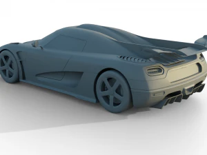 Koenigsegg One 1 Full Exposed Carbon - Interior and Engine Bay 3D Model