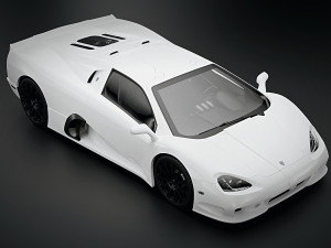 SSC Ultimate Aero 2010 Full White Paint - Interior Included 3D Model