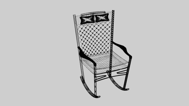 Rocking Chair Model 3D .c4d .max .obj .3ds .fbx .stl .blend 