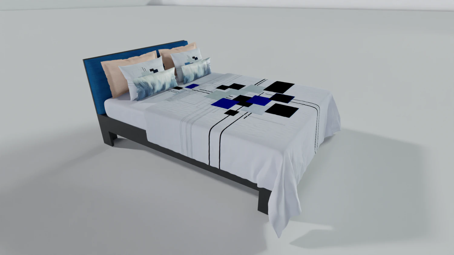 Modern Bed 3D Model .c4d .max .obj .3ds .fbx .stl .blend 