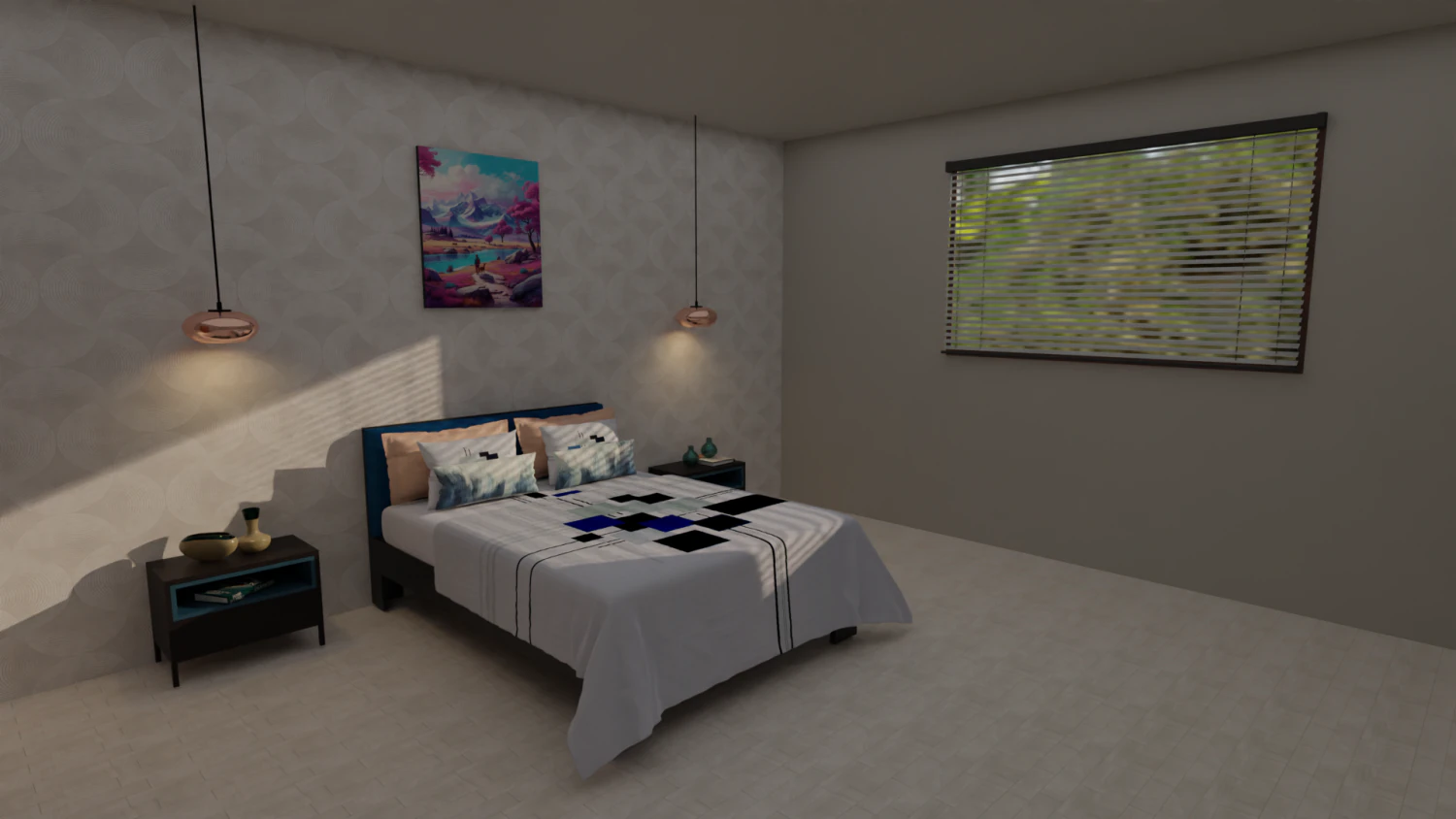 Bedroom 3D Model .c4d .max .obj .3ds .fbx .stl .blend 