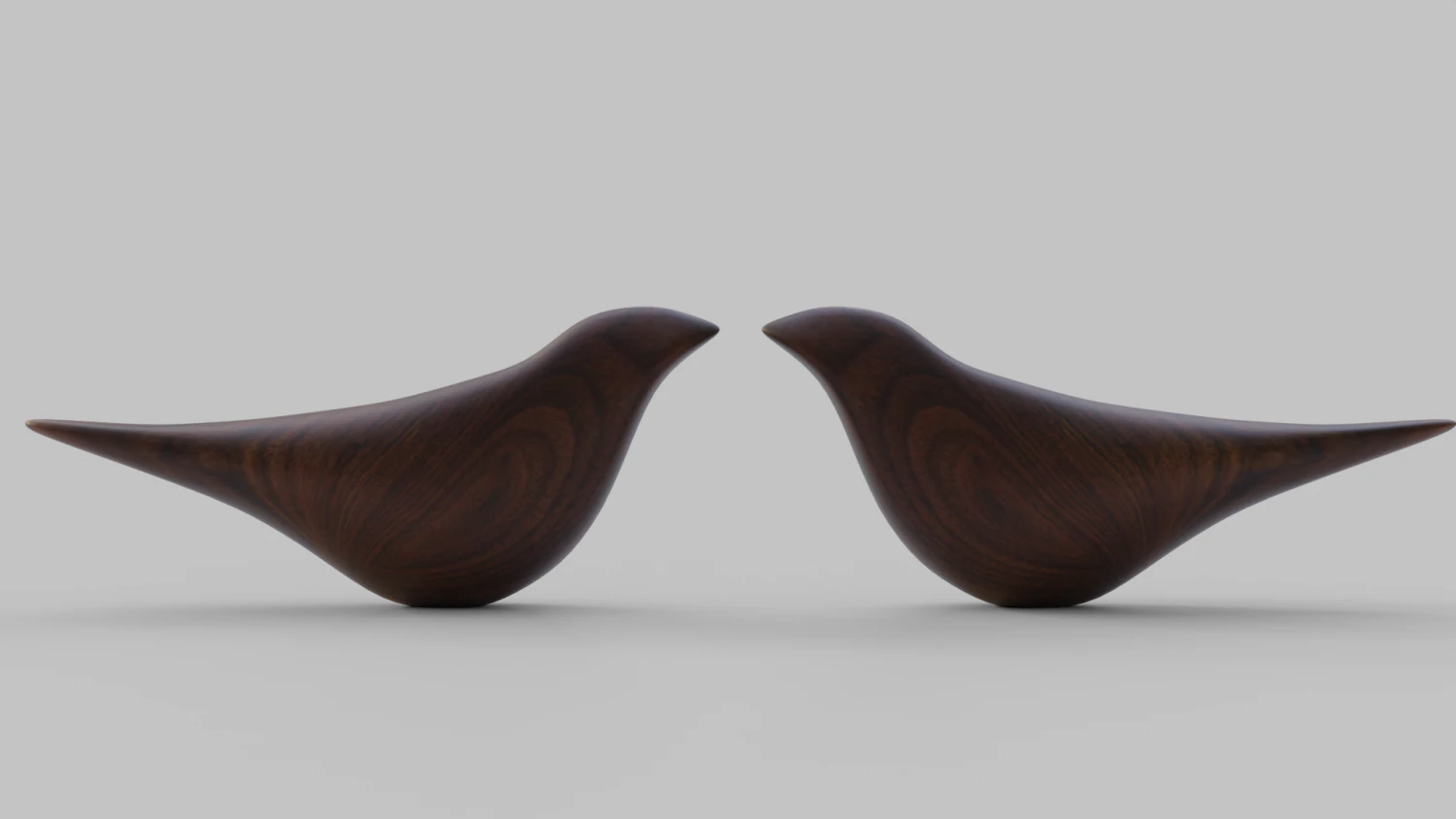 Wooden Bird Showpieces 3D Model .c4d .max .obj .3ds .fbx .stl .blend 