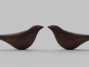 Wooden Bird Showpieces 3D 模型