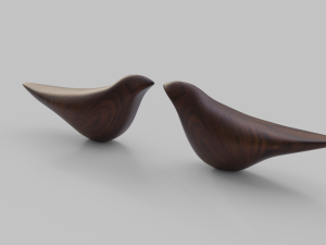 Wooden Bird Showpieces Model 3D