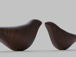 Wooden Bird Showpieces Model 3D