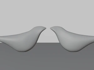 Wooden Bird Showpieces 3D Model