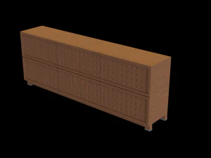 Modern Ahşap Ayakkabı Dolabı 3D Model