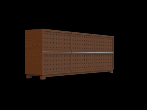 Modern Wooden Shoe Cabinet Modello 3D